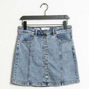 Mango Blue Denim A-Line Skirt